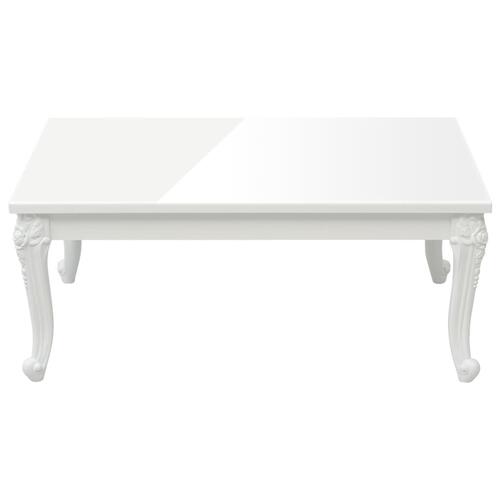Sofabord 100x50x42 cm konstrueret træ hvid højglans