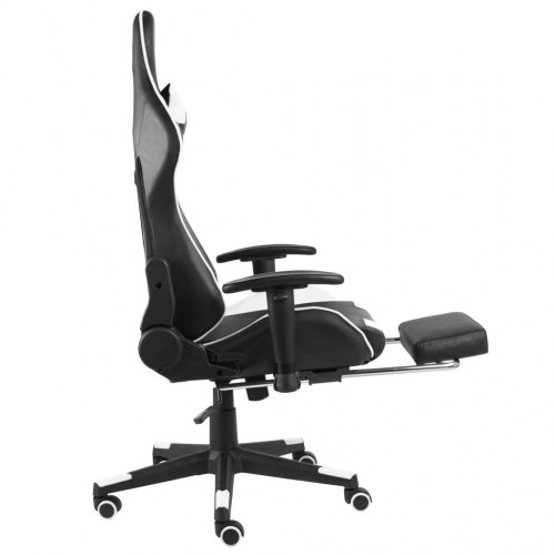 Drejelig gamingstol med fodstøtte PVC hvid