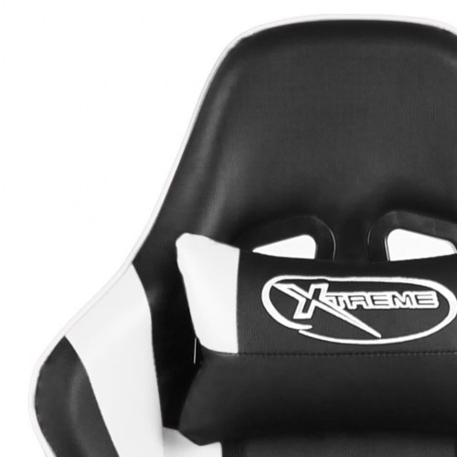 Drejelig gamingstol med fodstøtte PVC hvid