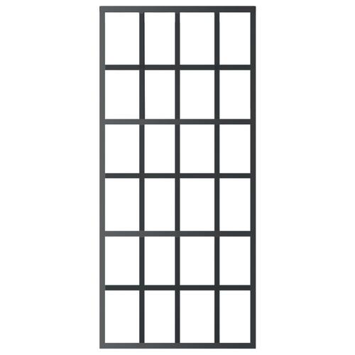 Skydedør m. monteringssæt 90x205 cm sikkerhedsglas og aluminium