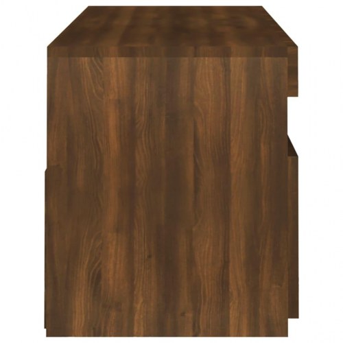 Tv-bord med LED-lys 120x35x40 cm brun egetræsfarve