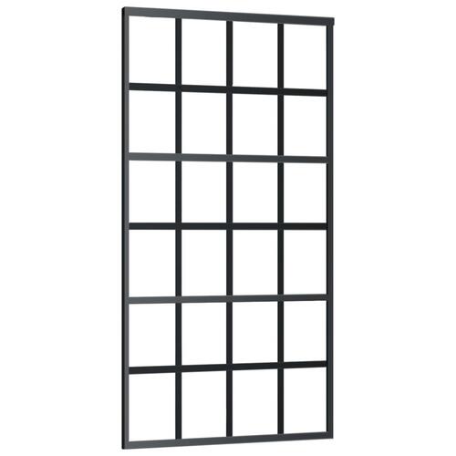 Skydedør m. monteringssæt 102x205 cm sikkerhedsglas og aluminium