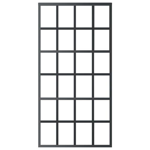Skydedør m. monteringssæt 102x205 cm sikkerhedsglas og aluminium