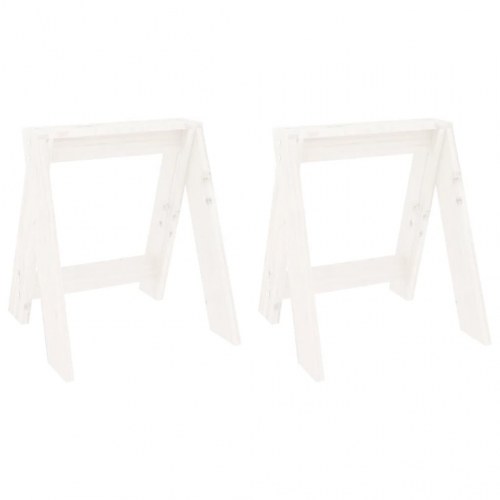 Taburetter 2 stk. 40x40x45 cm massivt fyrretræ hvid