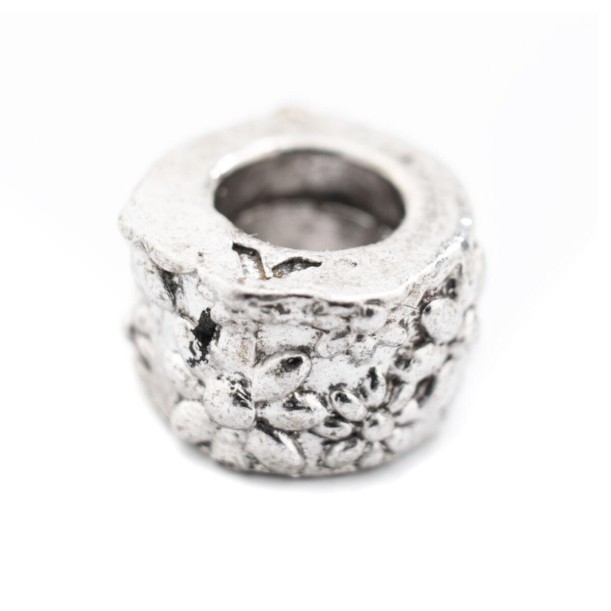 Perle til armbånd - sterling sølv, sølvfarvet, 1 cm