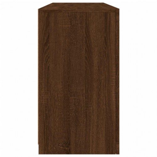 Skænk med LED-lys 142,5x37x67 cm brun egetræsfarve
