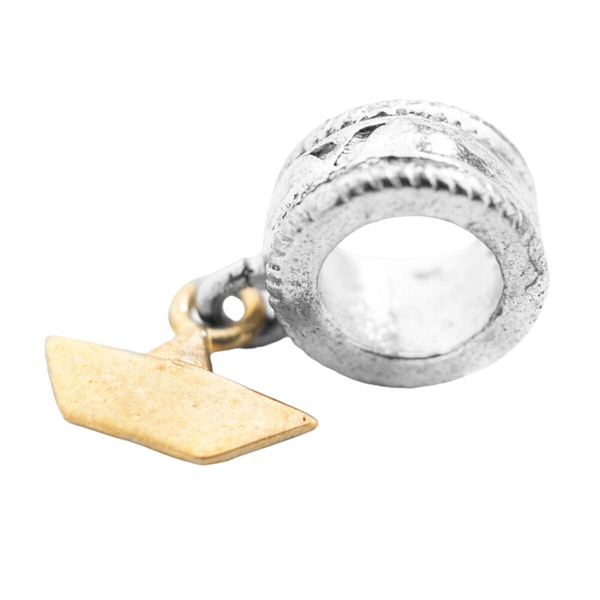 Perle/charm til armbånd, sterling sølv, sølvfarvet 1 cm