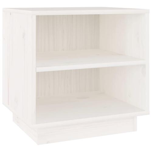 Sengebord 40x34x40 cm massivt fyrretræ hvid