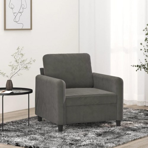 Lænestol 60 cm velour mørkegrå