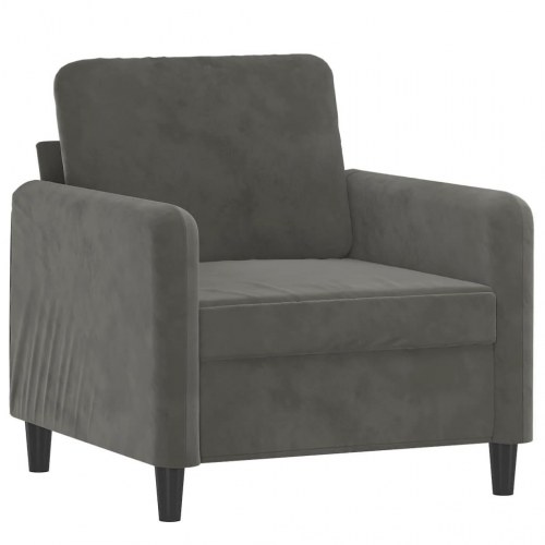 Lænestol 60 cm velour mørkegrå