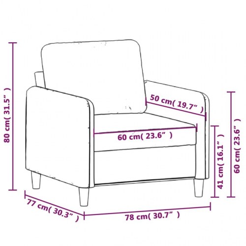 Lænestol 60 cm velour mørkegrå