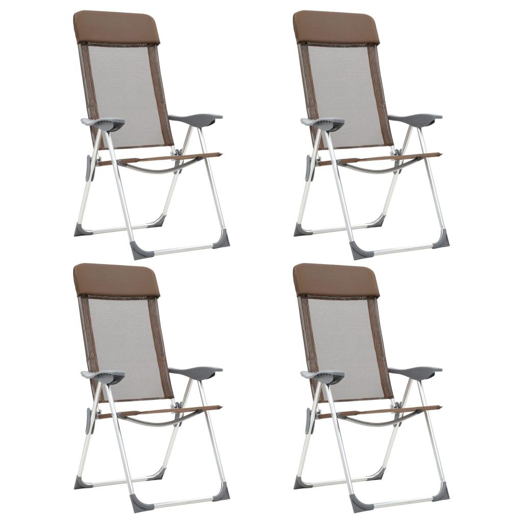 Foldbare Campingstole Stk Aluminium Brun