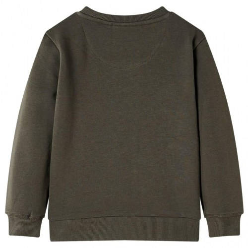 Sweatshirt til børn str. 128 - kaki med abeprint