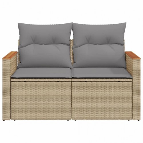2-personers havesofa med opbevaring og hynder - beige