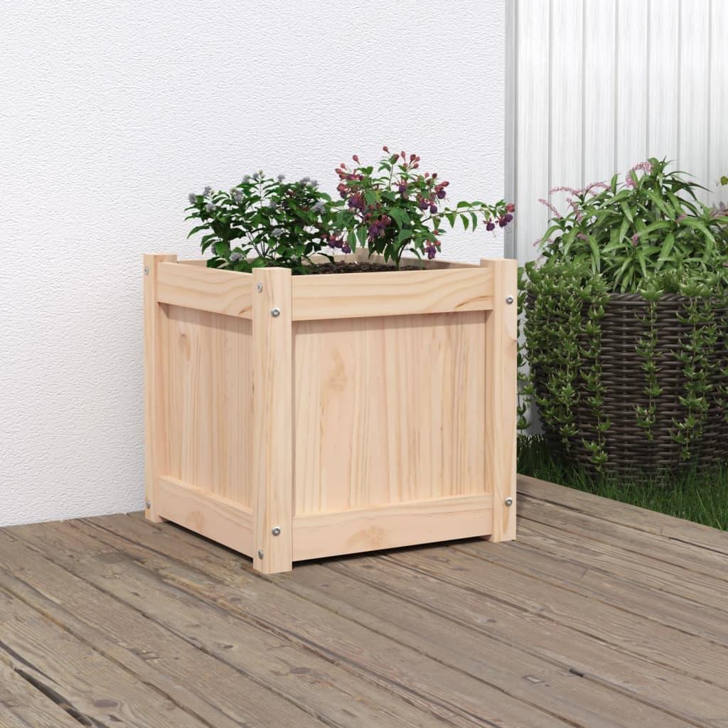 Plantekasse 40x40x40 cm massivt fyrretræ billede