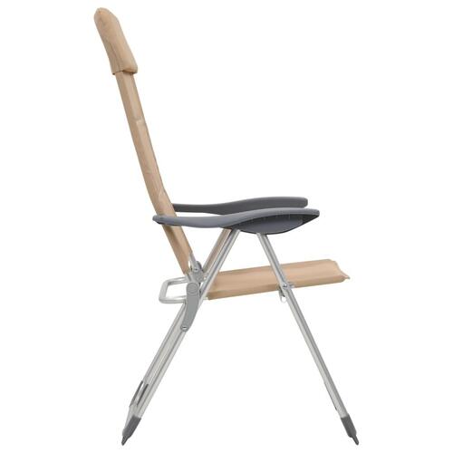 Campingstole 2 stk. aluminium 58 x 69 x 111 cm cremefarvet