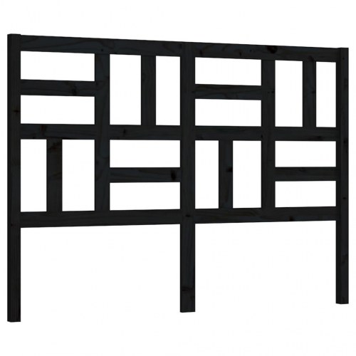 Sengegærde i massivt fyrretræ - sort, 126 x 4 x 104 cm