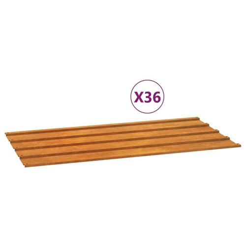 Tagpaneler 12 stk. 80x44 cm cortenstål rustfarvet