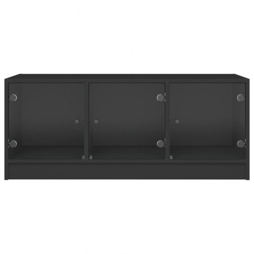Sofabord med glaslåger 102 x 50 x 42 cm - sort