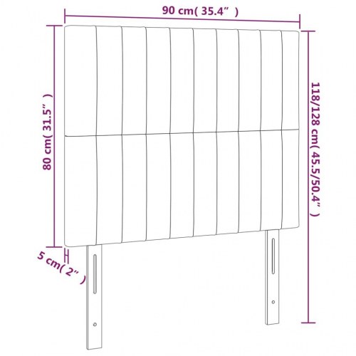 Sengegavl med LED-lys 90 x 5 x 118/128 cm - mørkebrun