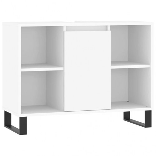 Badeværelsesskab 80x33x60 cm konstrueret træ hvid