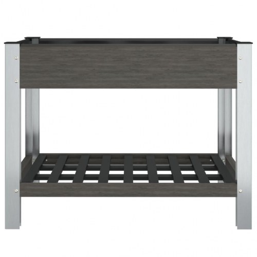 Højbed med hylde 100x50x75 cm WPC grå