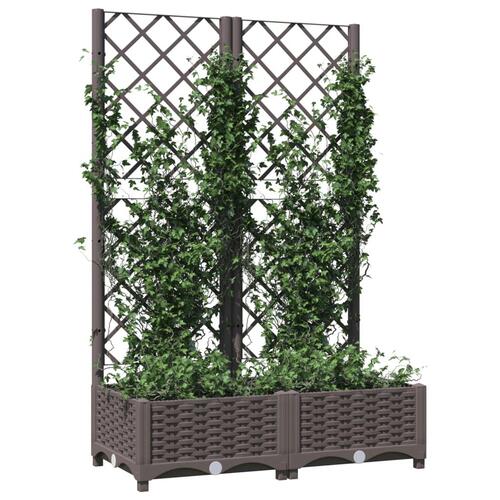 Plantekasse med espalier 80x40x121,5 cm PP brun