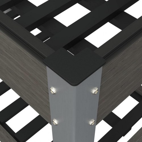 Højbed med hylde 120x50x75 cm WPC grå