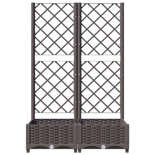Plantekasse med espalier 80x40x121,5 cm PP brun