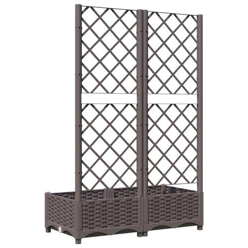 Plantekasse med espalier 80x40x121,5 cm PP brun