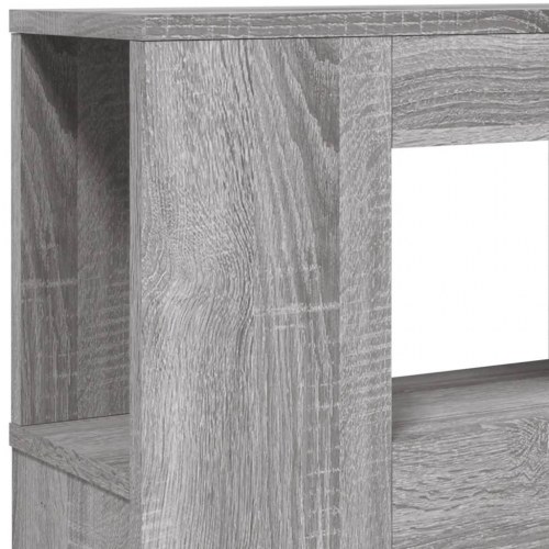 Sengegavl med LED-lys og hylder - 220 × 18,5 × 103,5 cm, grå sonoma