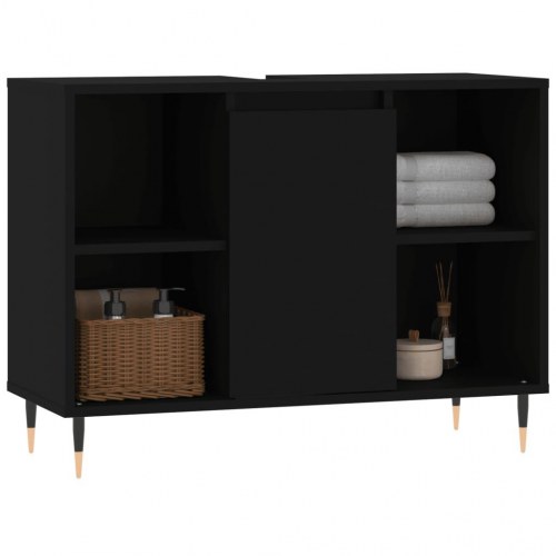 Badeværelsesskab 80 x 33 x 60 cm - sort