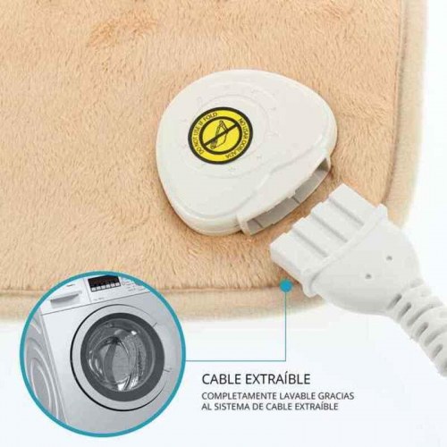 TM elektrisk varmepude til nakke og ryg - 62 × 41 cm, beige