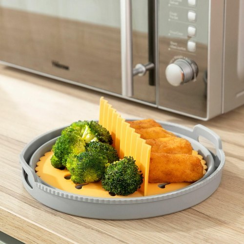 Airfryer silikonekurv sammenklappelig - Fliynner, Ø21,5 cm