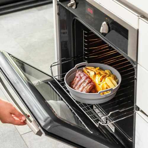 Airfryer silikonekurv sammenklappelig - Fliynner, Ø21,5 cm