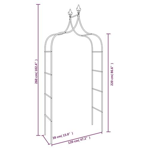 Havebuer 2 stk. 120x38x260 cm stål sort