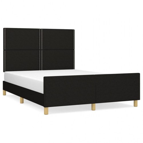 Sengeramme med sengegavl 140 x 190 cm - sort