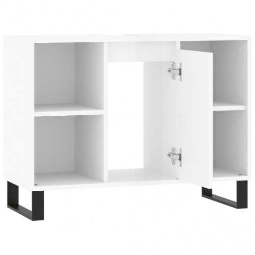 Badeværelsesskab 80×33×60 cm - hvid højglans, konstrueret træ