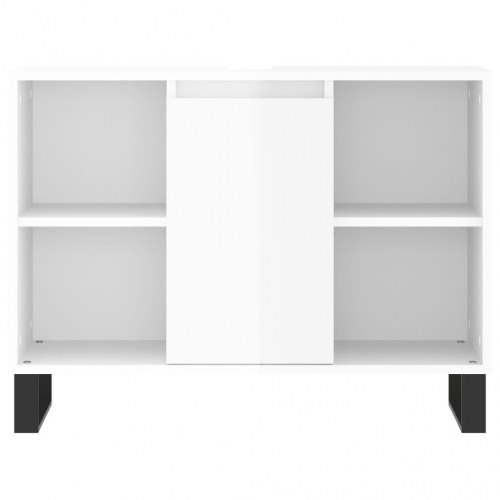 Badeværelsesskab 80×33×60 cm - hvid højglans, konstrueret træ