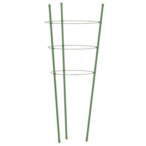 Plantestativ med 3 ringe 5 stk. 75 cm stål grøn
