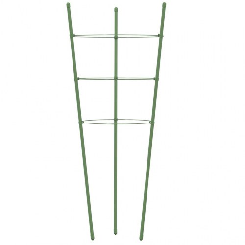 Plantestativ med 3 ringe 5 stk. 75 cm stål grøn