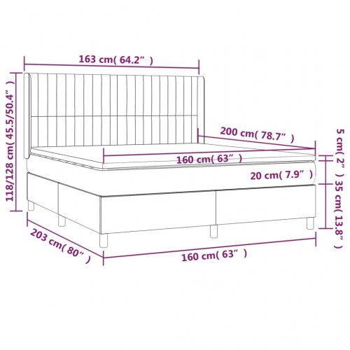Kontinentalseng med madras 160×200 cm - sort stof