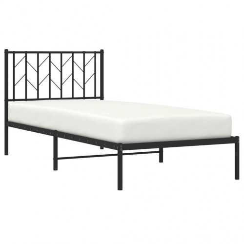 Sengeramme med gavl 90×190 cm - metal, sort