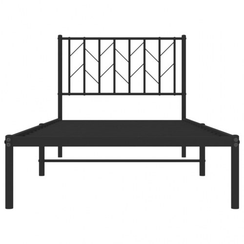 Sengeramme med gavl 90×190 cm - metal, sort