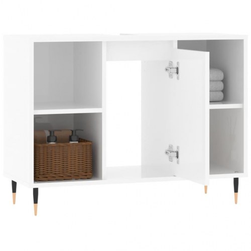 Badeværelsesskab 80 x 33 x 60 cm - hvid højglans
