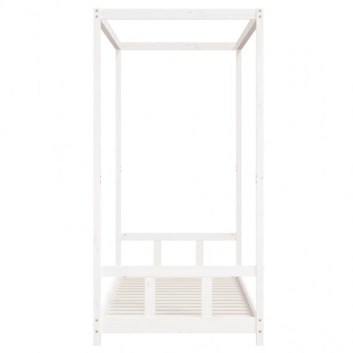Sengeramme til juniorseng 90×200 cm - massivt fyrretræ, hvid