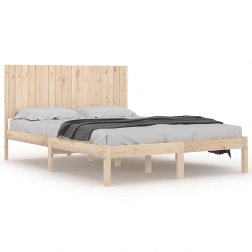 Sengeramme med sengegærde 180 x 200 cm - massivt fyrretræ