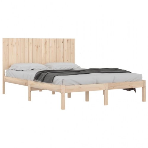 Sengeramme med sengegærde 180 x 200 cm - massivt fyrretræ