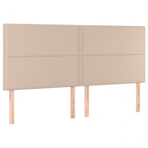 Sengeramme med sengegavl 180x200 cm kunstlæder cappuccinofarvet