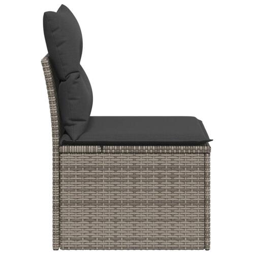 Havestol med hynder uden armlæn polyrattan grå